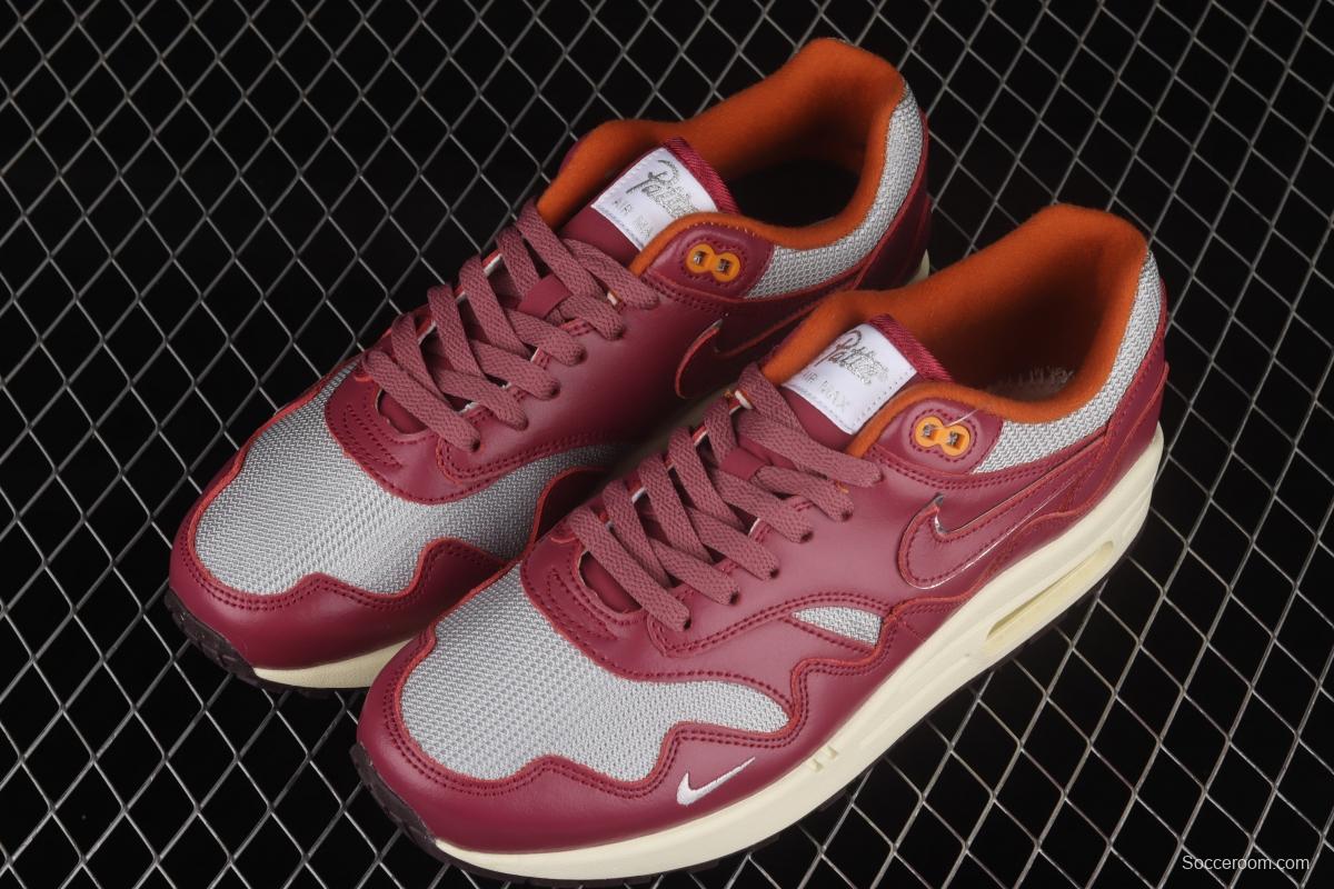 Patta x Nike Air Max 1 joint style half-palm air cushion retro running shoes DO9549-001