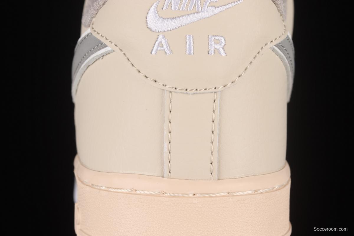 NIKE Air Force 1' 07 Low beige color 3M reflective low-top casual board shoes DJ7015-991
