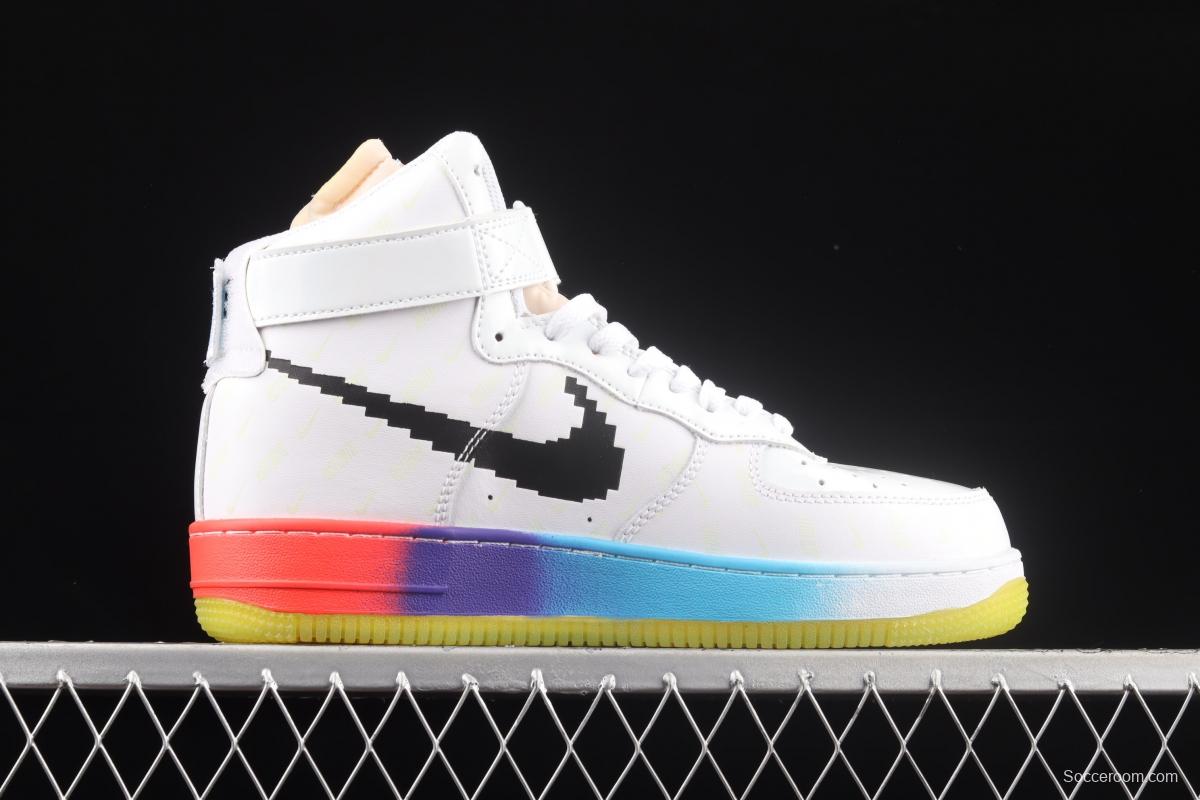 OFF-White x NIKE Air Force 1: 07 Vntg Suede Mix video game League of Legends skin luminous high-top casual board shoes DC2112-192