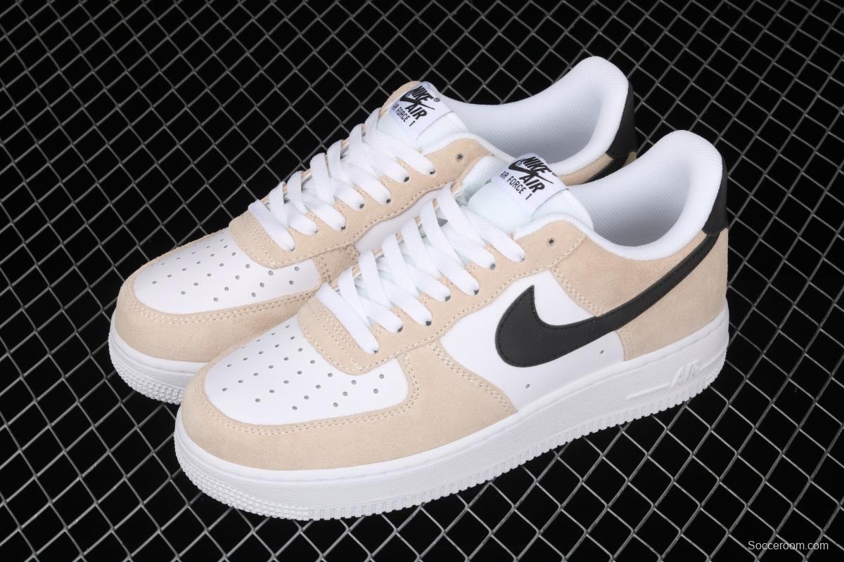 NIKE Air Force 1 Low milk tea white color matching head layer low top casual board shoes BQ8988-100