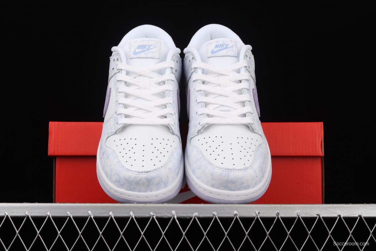 NIKE SB DUNK Low Prm white light purple color SB buckle rebound fashion leisure board shoes DM9467-500