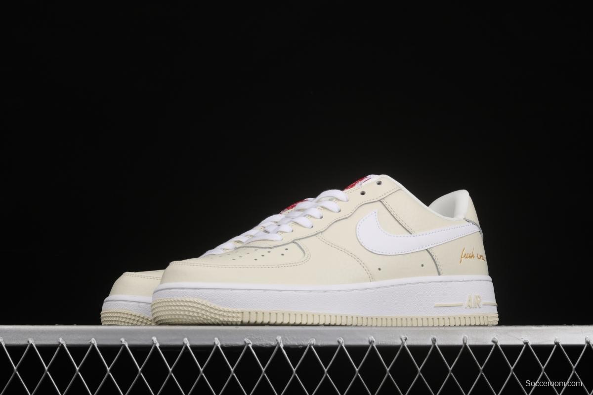 NIKE Air Force 1x 07 Rpm EMB popcorn cream low-top leisure sports board shoes CW2919-100