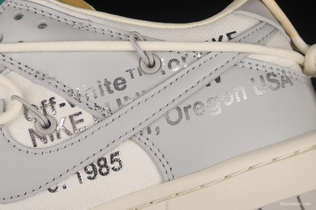 OFF-White x NIKE DUNK Low OW gray SB buckle rebound fashion casual board shoes DM1602-121