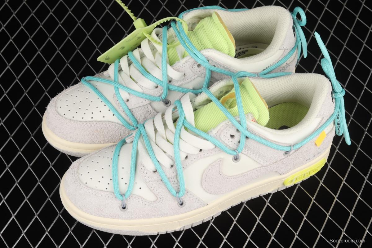 OFF-White x NIKE DUNK Low 12 of 50 OW suede SB buckle rebound fashion casual board shoes DJ0950-106