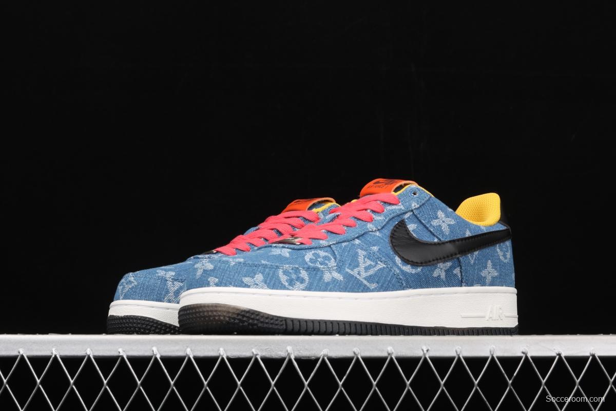 NIKE Air Force 1y07 Levitte denim series LV co-named leisure sports board shoes 315111-222,