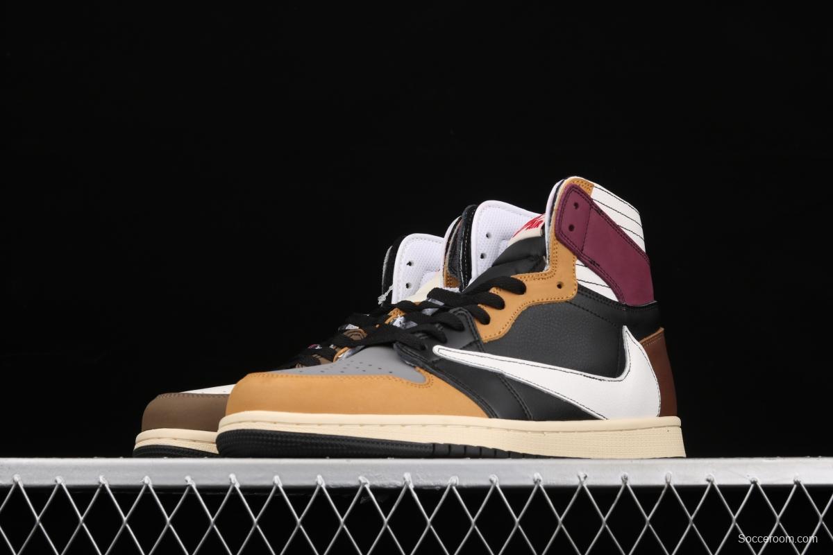 Travis Scott x Air Jordan 1 High OG mandarin duck barb CD4487-101