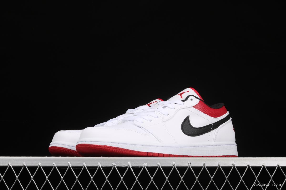 Air Jordan 1 Low white, black and red culture leisure sports shoes 553558-118