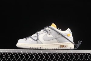 OFF-White x NIKE DUNK Low OW gray SB buckle rebound fashion casual board shoes DM1602-105