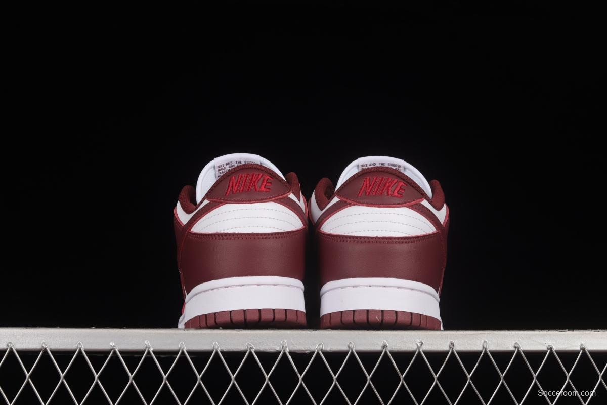 NIKE SB DUNK Low Prm wine red and white color matching SB buckle broken rebound fashion casual shoes DD1503-108