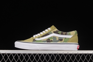 Bape x Vans Old Skool ape head joint camouflage low-top canvas shoes VN0A54F37BE