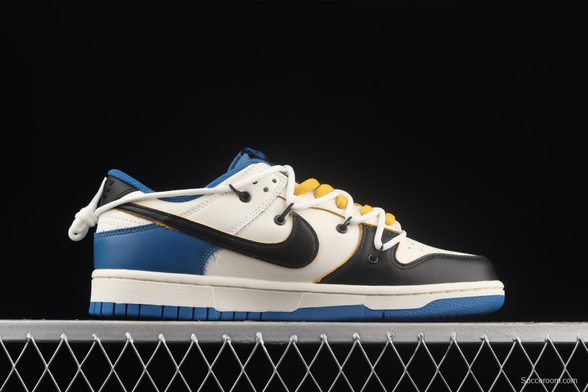 NIKE SB DUNK Low white, black and blue dunk series low side leisure sports skateboard shoes DD1391-001