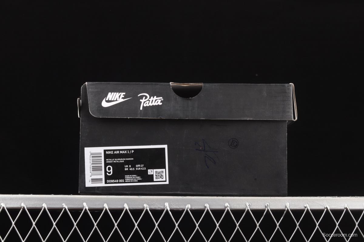 Patta x Nike Air Max 1 joint style half-palm air cushion retro running shoes DO9549-001