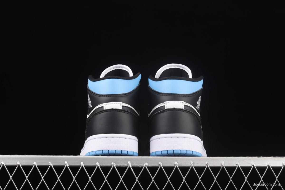 Air Jordan 1 Mid SE black, white and blue BQ6472-102