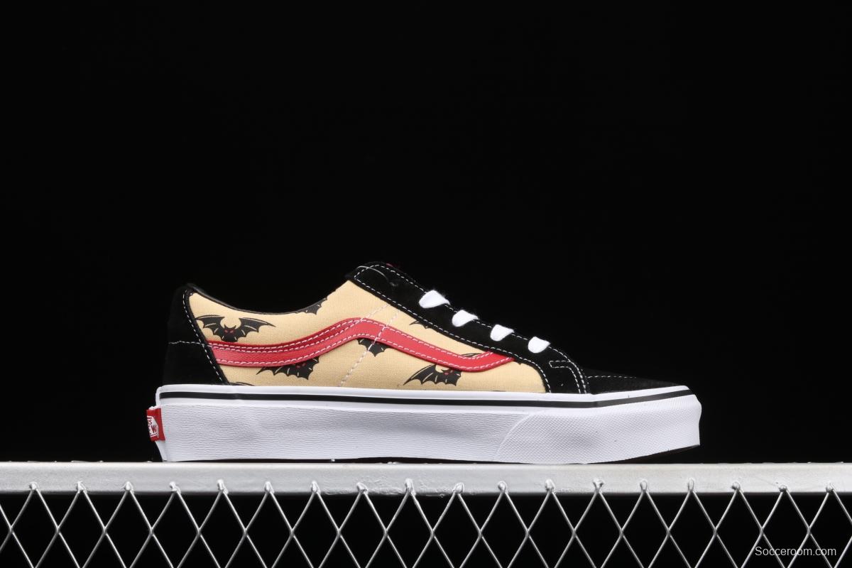 Vans side striped bat pattern low-top sports board shoes VN0A4UWI2U4