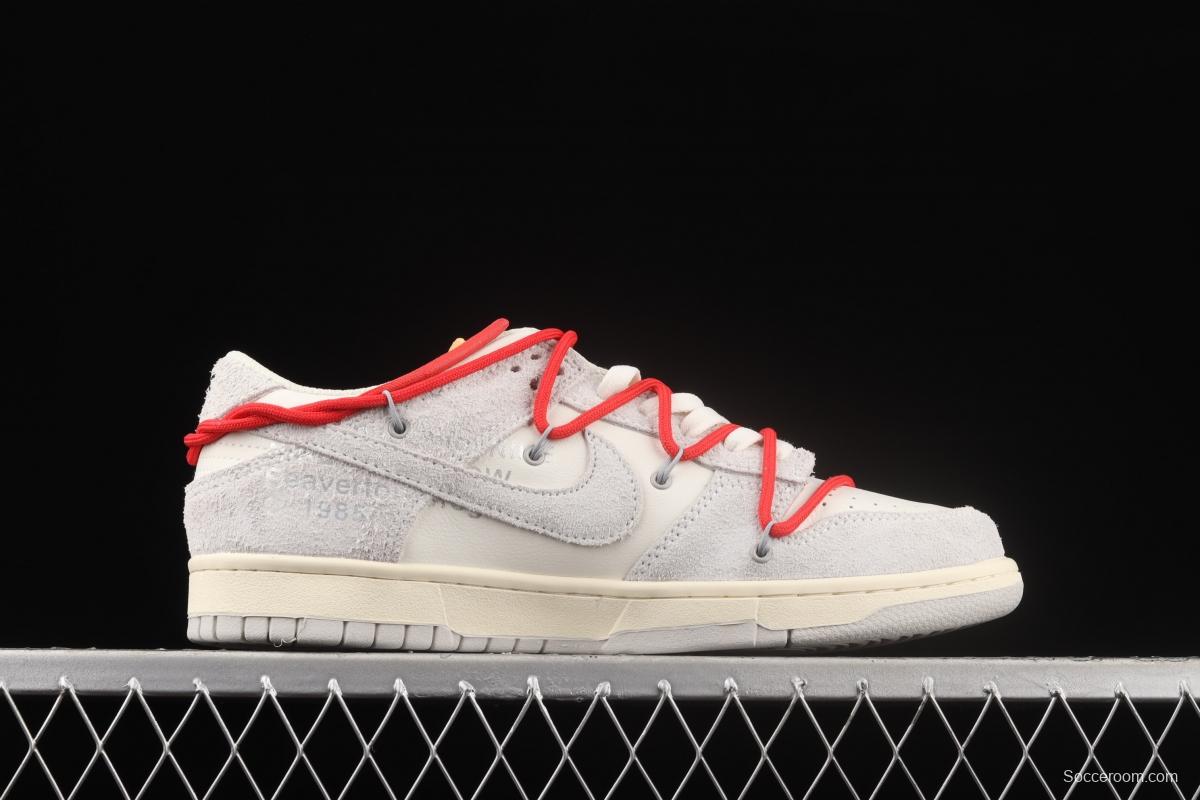 OFF-White x NIKE DUNK Low OW suede SB buckle rebound fashion casual board shoes DM0950-103