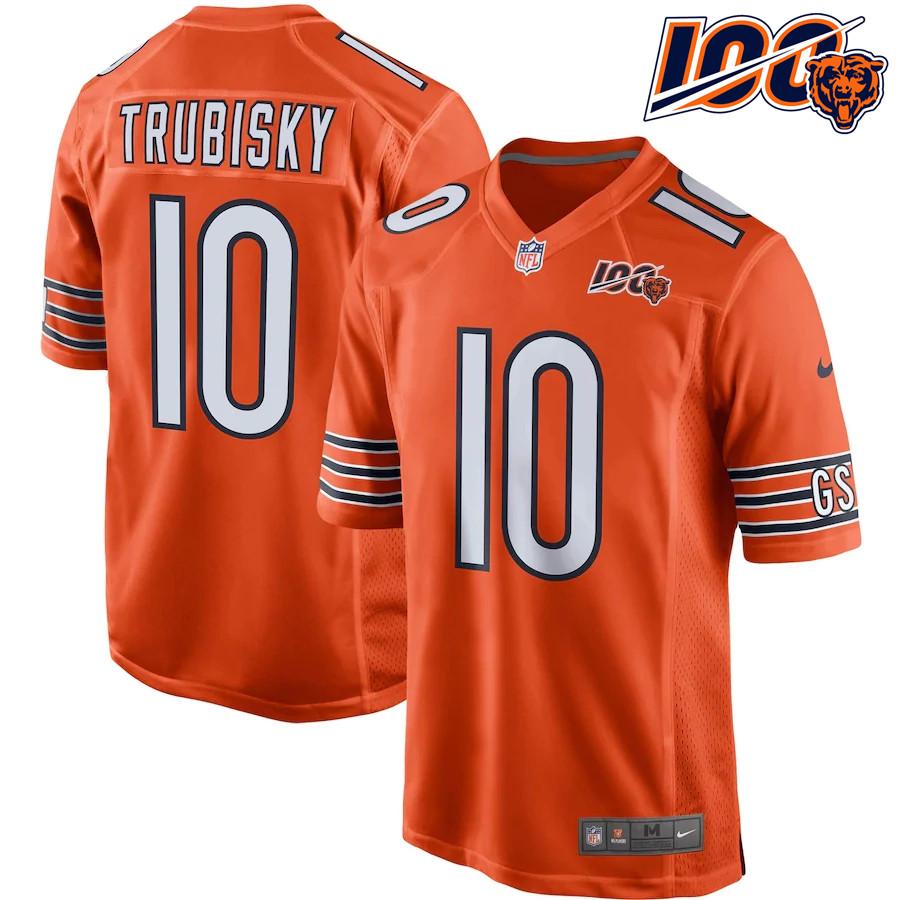 Youth Mitchell Trubisky Orange 100th Season Player Limited Team Jersey