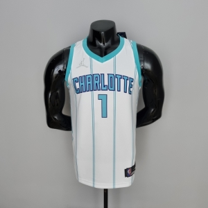 75th Anniversary BALL #1 Charlotte Hornets White NBA Jersey