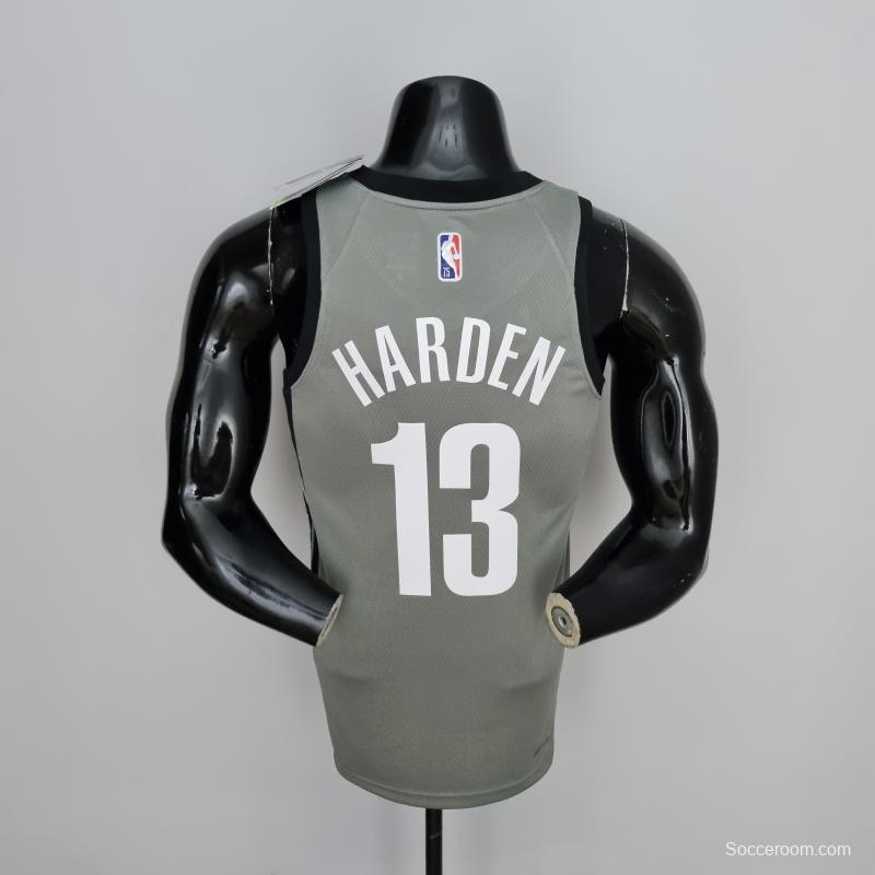 75th Anniversary Harden #13 Brooklyn Nets City Edition Gray NBA Jersey