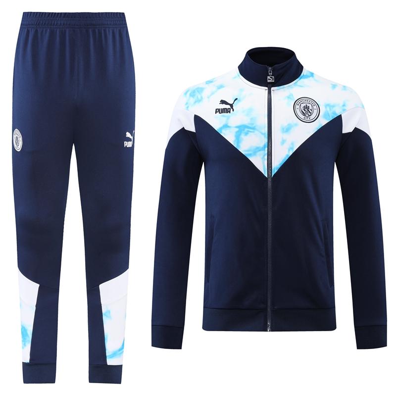 2022 Manchester City Navy/White Full Zipper Jacket Suit