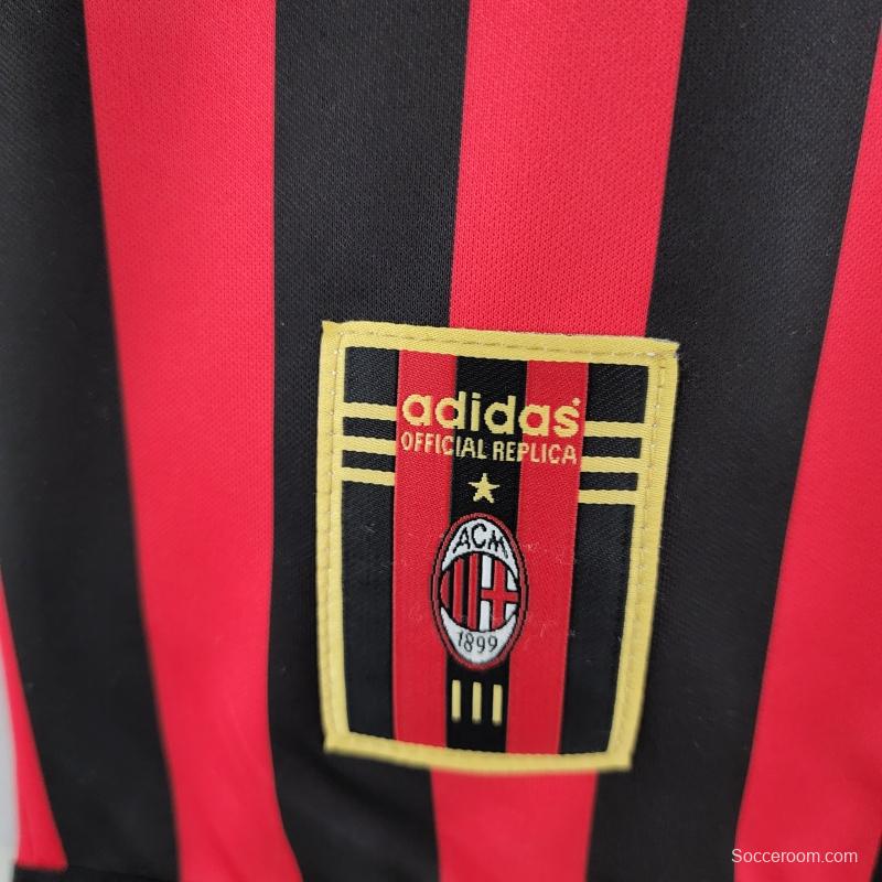 Retro Long Sleeve 99/00 AC Milan Home Soccer Jersey