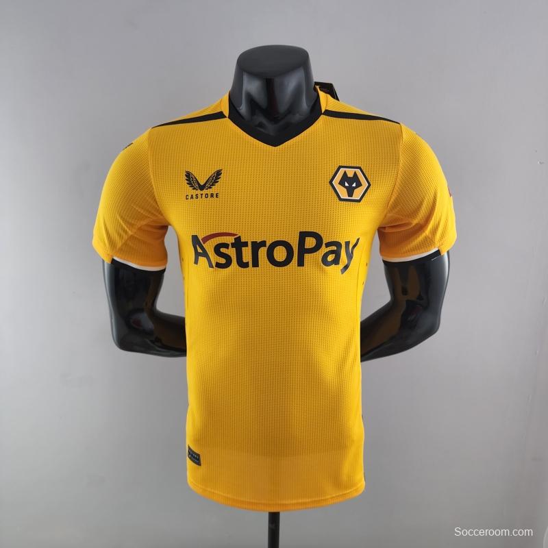 Player Version 22/23 Wolverhampton Wanderers Home Soccer Jersey