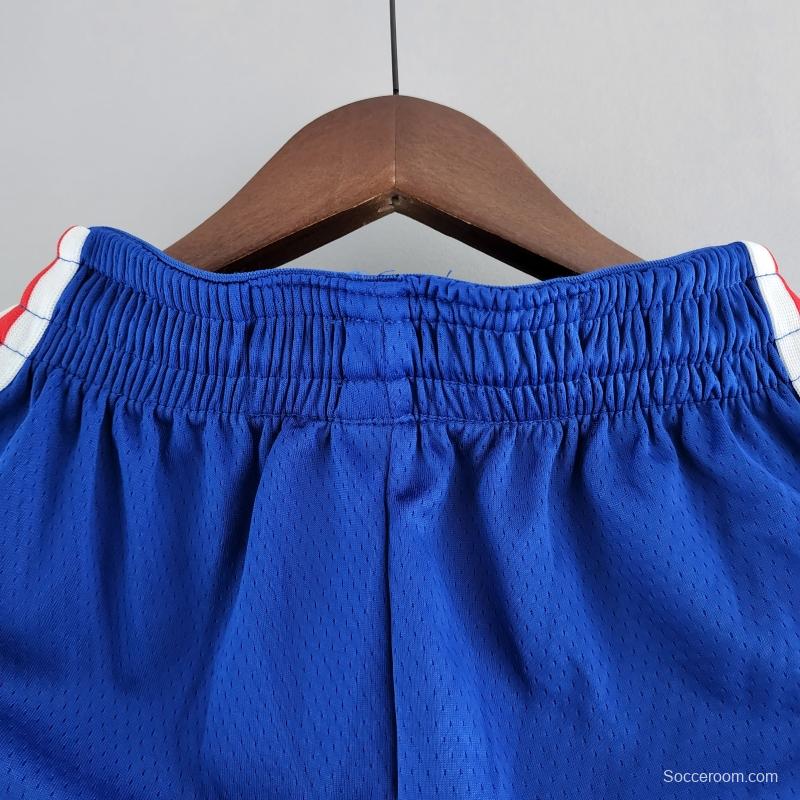 75th Anniversary Philadelphia 76ers NBA Shorts Blue White