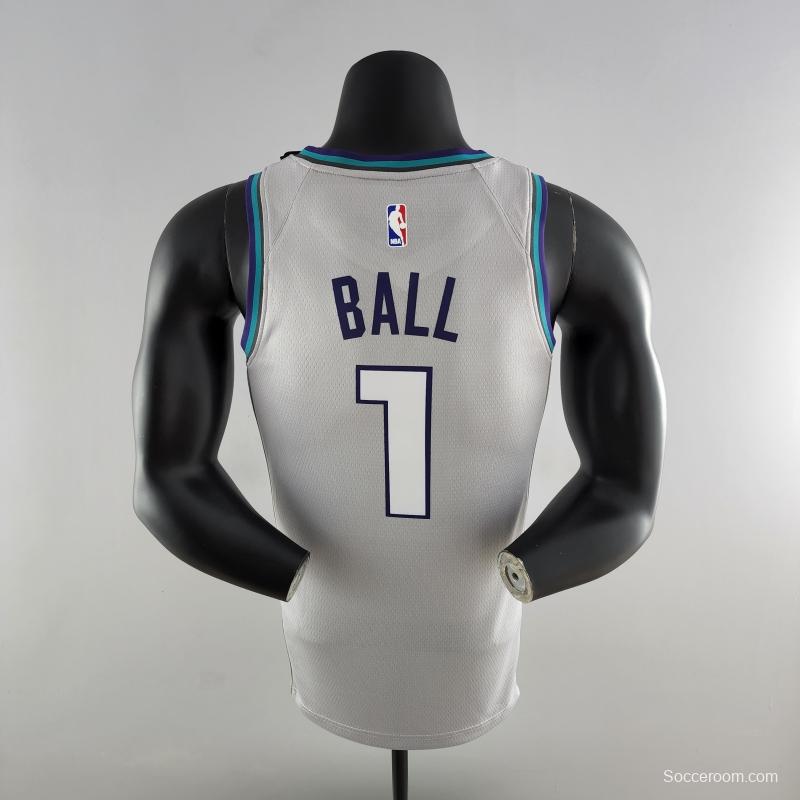 2019 Ball #1 Charlotte Hornets Grey NBA Jersey