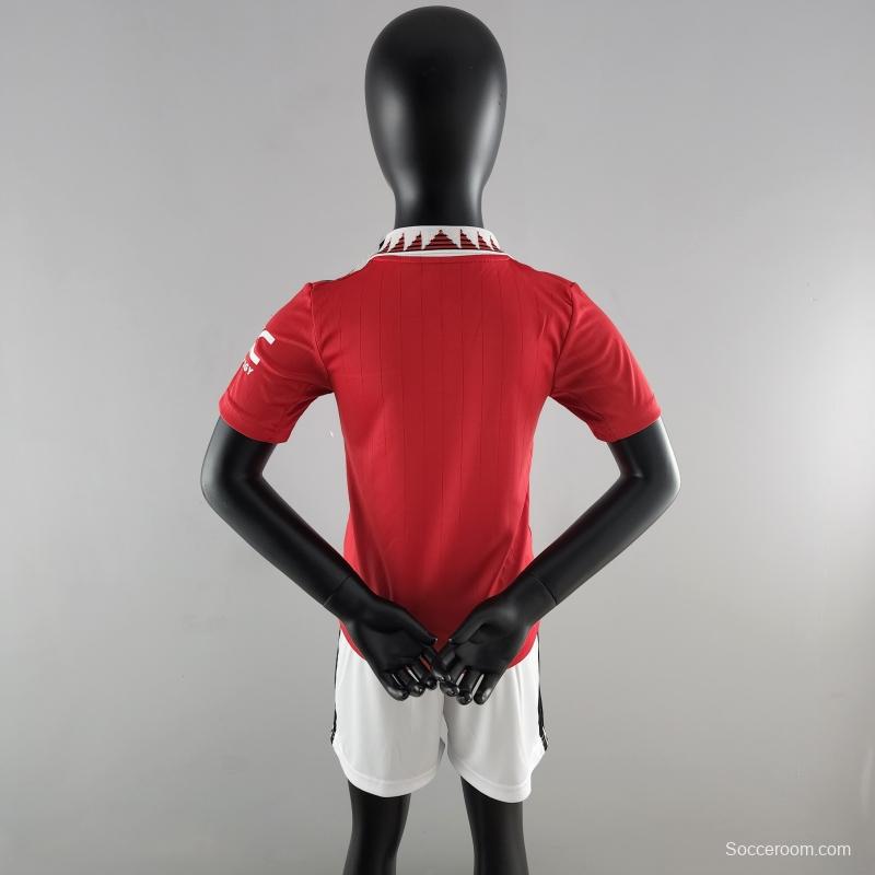 22/23 Kids Manchester United Home SIZE16-28 Soccer Jersey