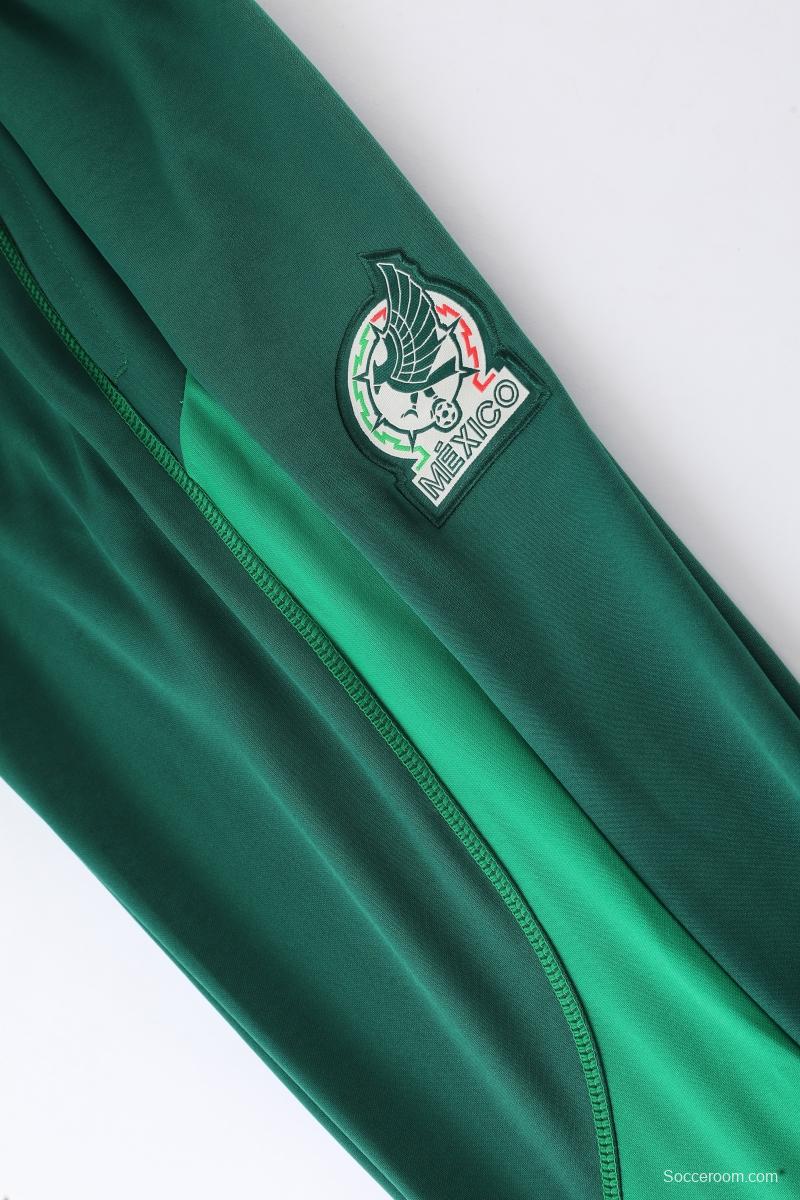 2022 Mexico White/Green Full Zipper Tracksuit