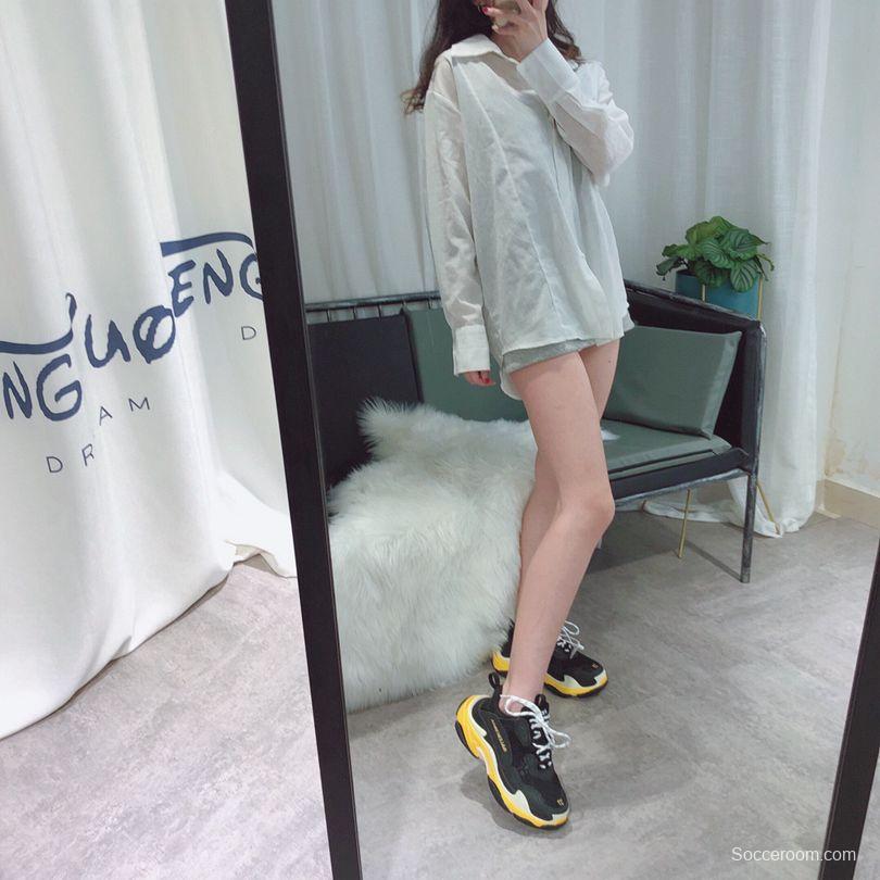 Men/Women Balenciaga Triple S Sneaker Black/Yellow