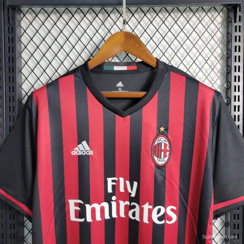 Retro 16-17 AC Milan Home Soccer Jersey