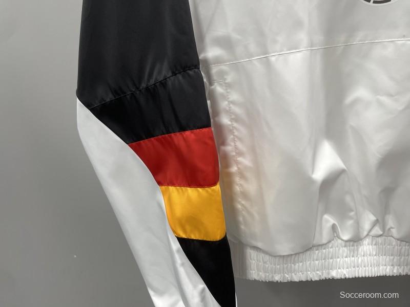 2023 Germany White half Zipper Windbreaker