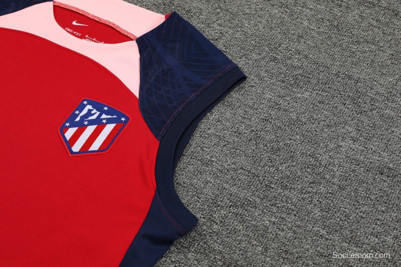 23-24 Atletico Madrid Red Black Vest Jersey+Shorts