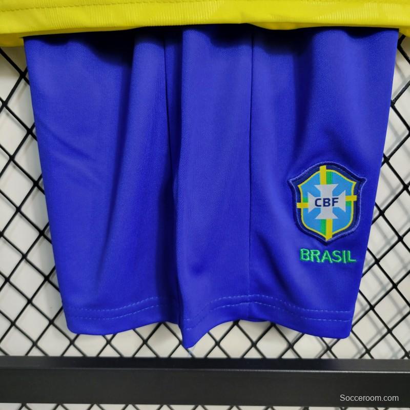 23-24 Kids Brazil Home Jersey Size 16-28