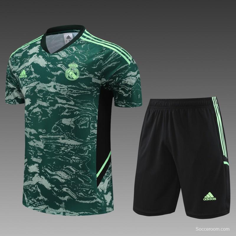 23 24 Real Madrid Green Short Sleeve+Shorts