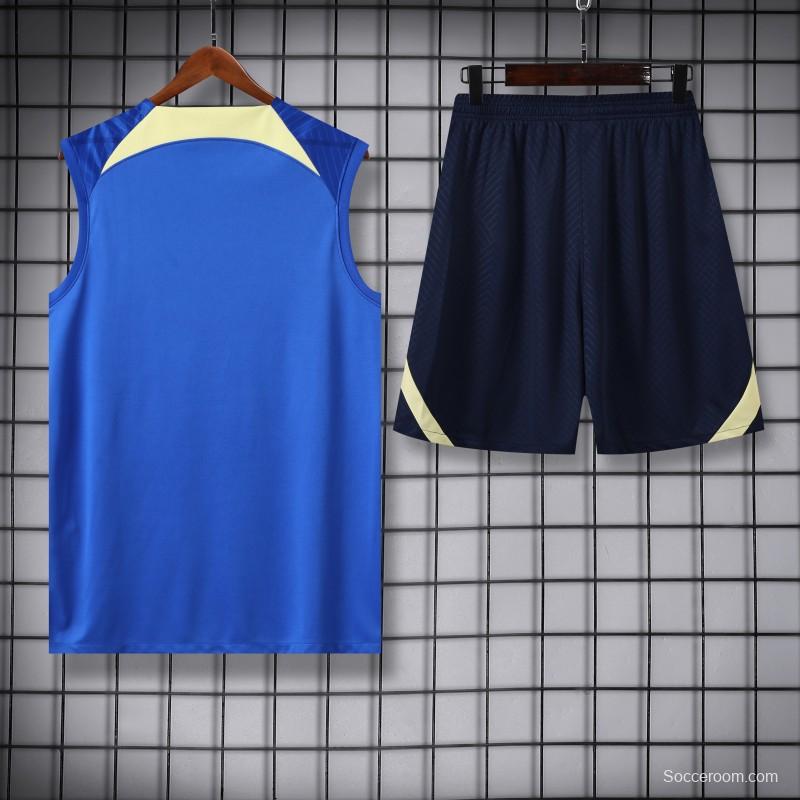 24/25 Club America Blue/Yellow Vest Jeresy+Shorts