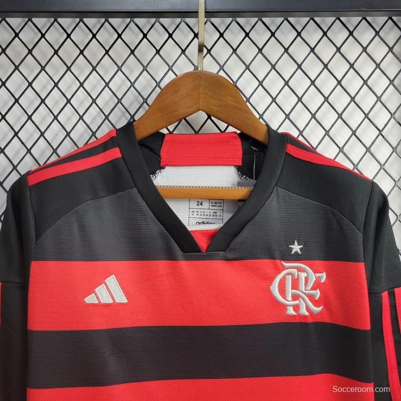 24/25 Kids Flamengo Home Long Sleeves Jersey