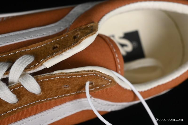 Vans Old Skool Reissue 136 High-End Series Round Toe Orange Canvas Vulcanized Shoes - VN000MT6BKQ