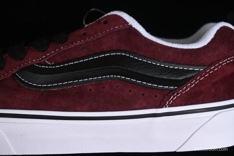 Vans Classics Knu Skool Chunky Tongue Retro Sneakers in Wine Red - VN0009QC02Y