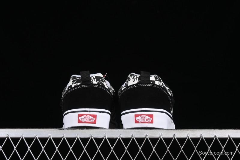 Vans Classics Knu Skool Checkerboard Graffiti Chunky Tongue Skate Shoes - VN0009QC6BT