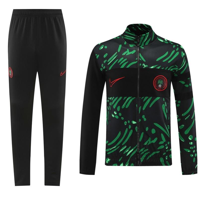 2024 Nigeria Black/Green Full Zipper Jacket +Long Pants