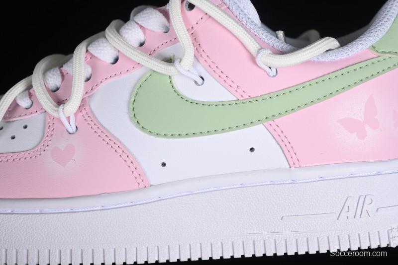 Nike Air Force 1 '07 Low Casual Sneakers with Dreamy Butterfly & Pastel Macaron Colorway - VV1998-013