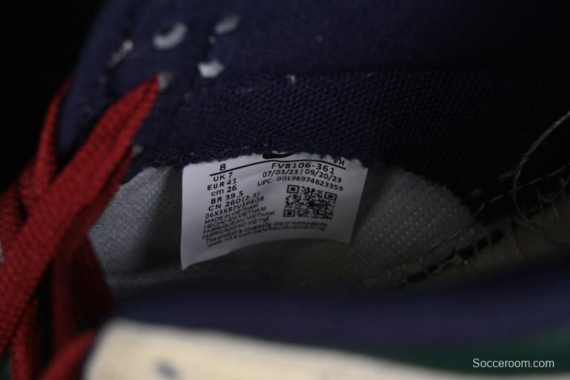 Nike SB Dunk Low Retro Skateboarding Shoes with Gorge Green and Red Swoosh Design - FV8106-361