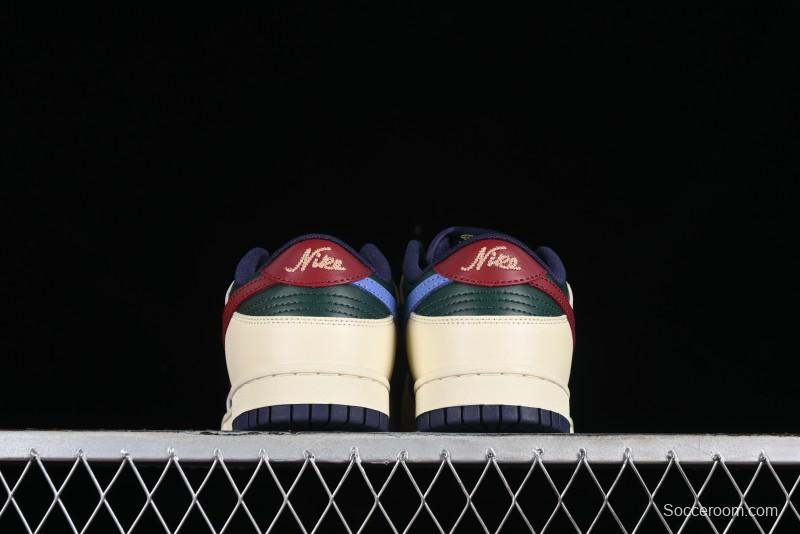 Nike SB Dunk Low Retro Skateboarding Shoes with Gorge Green and Red Swoosh Design - FV8106-361