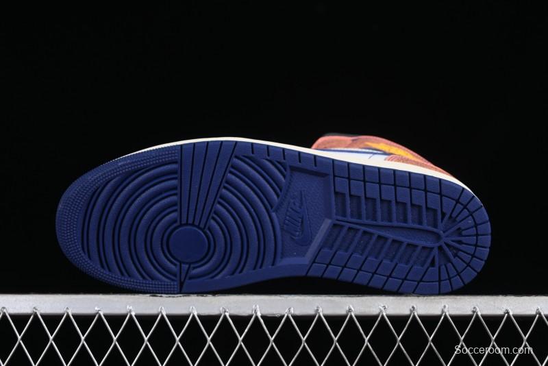 Nike Air Jordan 1 Mid "Flight Vintage" Retro Basketball Shoes with Washed Color Design - FV3619-106