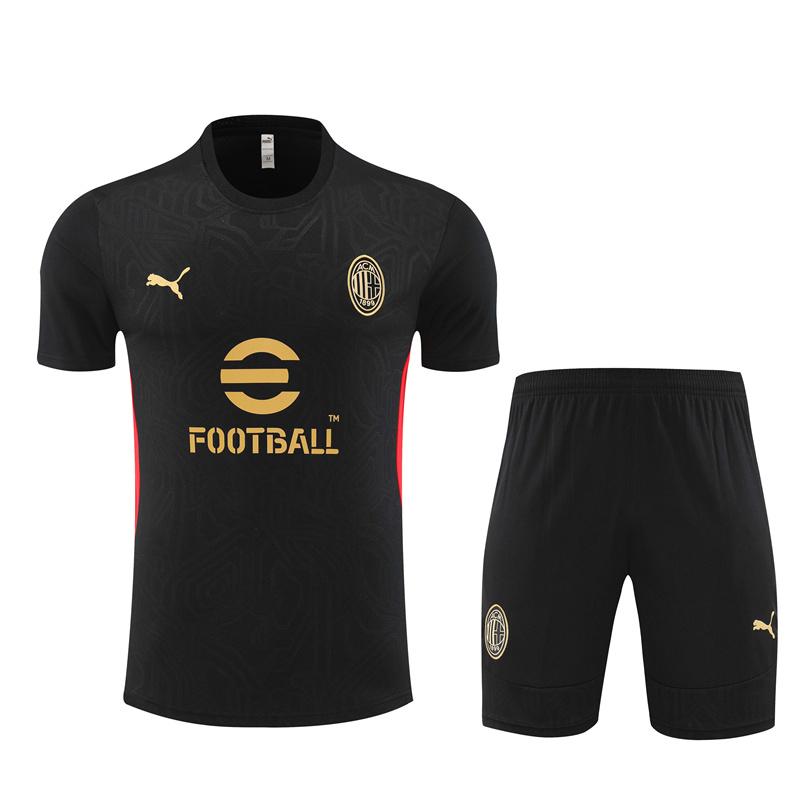 24/25 AC Milan Black Short Sleeve Jersey+Shorts