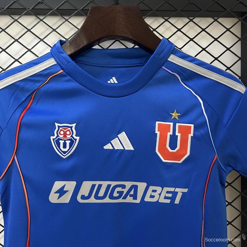 25/26 Kids Universidad De Chile Home Size 16-28 Jersey