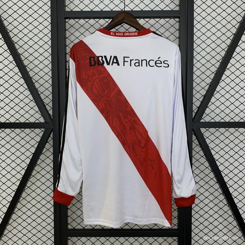 13/14 Retro Long Sleeve River Plate Home Jersey