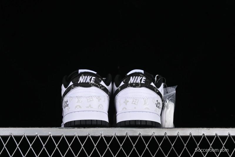 Nike SB Dunk Low LV Collaboration - Dark Night Elf High-End Custom Low-Top Casual Skate Shoes - DD1391-136