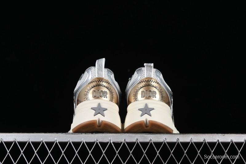 Dior Chrono Round Toe Lace-Up Lifestyle Casual Running Sneakers - 49G GOLDEN